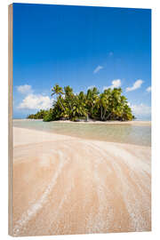 Wood print Sandy beach in French Polynesia