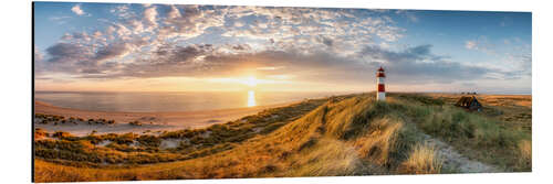 Alubild Sonnenaufgang an der Nordseeküste auf Sylt