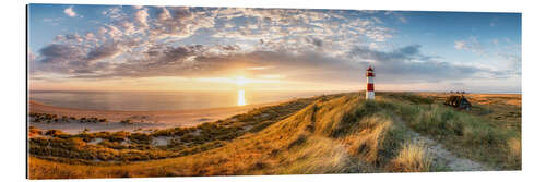 Tableau en plexi-alu Lever du soleil sur la côte de la mer du Nord sur Sylt