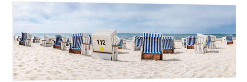 Foam board print Beach chairs on the North Sea coast