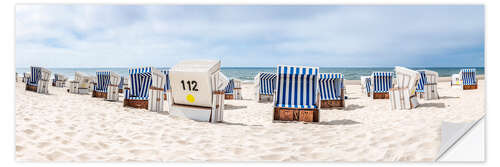 Muursticker Beach chairs on the North Sea coast