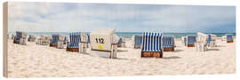 Wood print Beach chairs on the North Sea coast