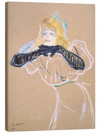Lienzo Yvette Guilbert canta 'Linger, Longer, Loo' - Henri de Toulouse-Lautrec