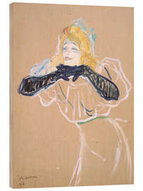 Holzbild Yvette Guilbert singt Linger Longer Loo