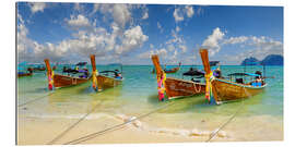 Gallery print Longtail boats on the long sandy sandy beach of Ko Phi Phi