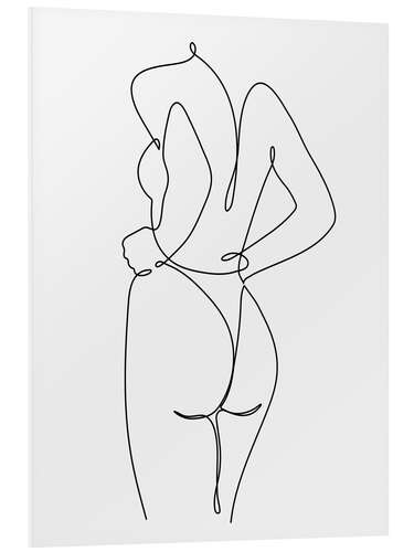 Foam board print Line art of a woman