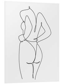 Foam board print Line art of a woman