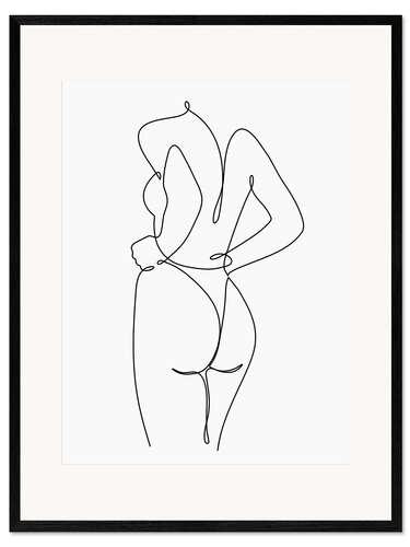 Framed art print Line art of a woman