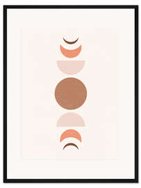 Gerahmter Kunstdruck Boho Mondphasen