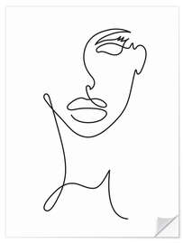 Självhäftande poster Lineart Woman's Face I