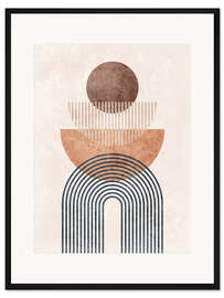 Gerahmter Kunstdruck Abstrakte geometrische Formen II