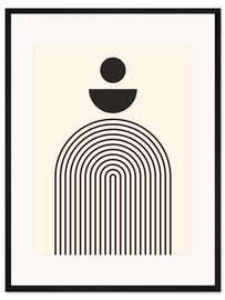 Gerahmter Kunstdruck Geometrische Linien und Kreise