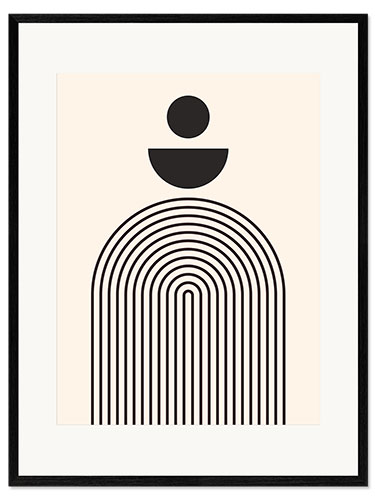 Impresión de arte enmarcada Geometric lines and circle