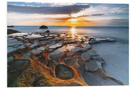 Foam board print El Cotillo beach at sunset, Fuerteventura