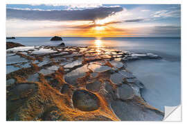 Vinilo para la pared El Cotillo beach at sunset, Fuerteventura