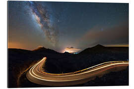 Gallery print Car trails lights under Milky Way, Fuerteventura