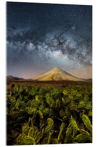 Akrylbillede Milky Way on volcanic landscape, Fuerteventura