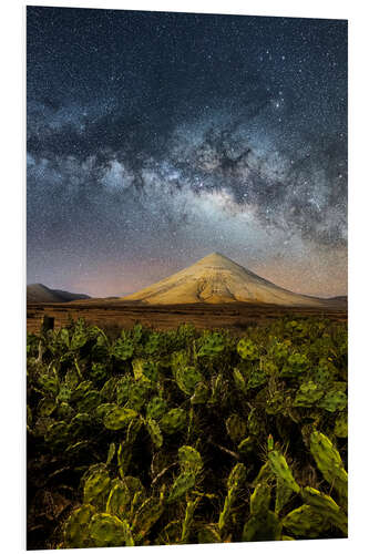 PVC print Milky Way on volcanic landscape, Fuerteventura