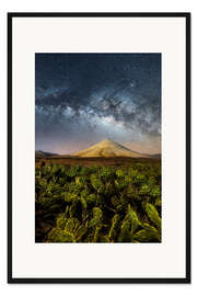Gerahmter Kunstdruck Milchstraße auf vulkanischer Landschaft, Fuerteventura