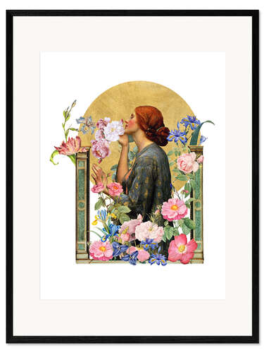 Gerahmter Kunstdruck Die Seele der Rose - Collage