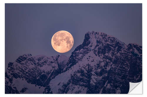 Wall sticker Full moon over the mountains