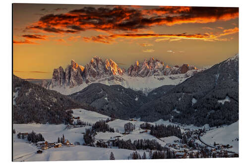 Cuadro de aluminio Magic Sunset in the Alps