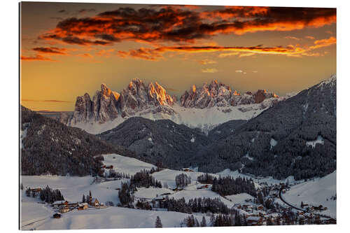 Cuadro de plexi-alu Magic Sunset in the Alps