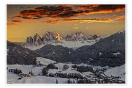 Wandbild  Magischer Sonnenuntergang in den Alpen - Dieter Meyrl