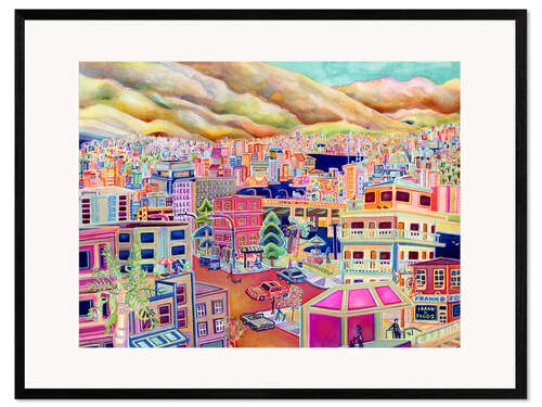 Impresión de arte enmarcada City in Sunshine