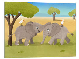 Gallery print Elephant siblings