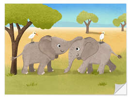 Sisustustarra Elephant siblings