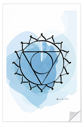 Selvklebende plakat Throat Chakra (Vishuddhi)