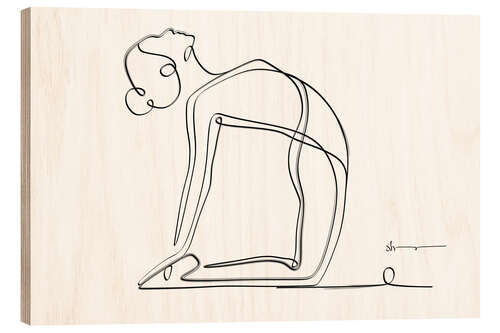 Wood print Camel Pose (Ustrasana)