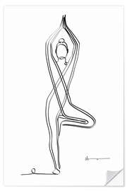 Wandsticker Baum Pose (Vriksasana) I