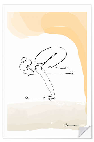 Selvklebende plakat Crow Pose (Bakasana)