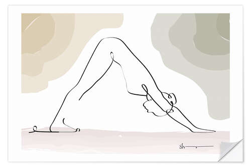 Selvklebende plakat Downward Facing Dog (Adhomukha Shvanasana)