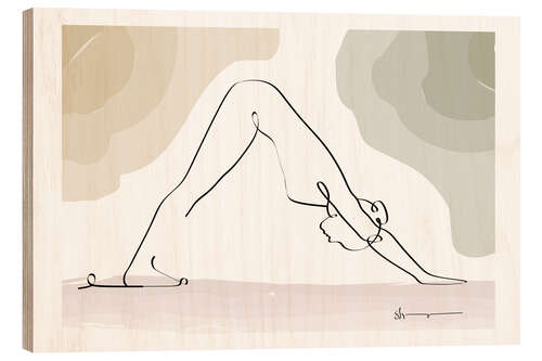 Holzbild Herabschauender Hund (Adhomukha Shvanasana)