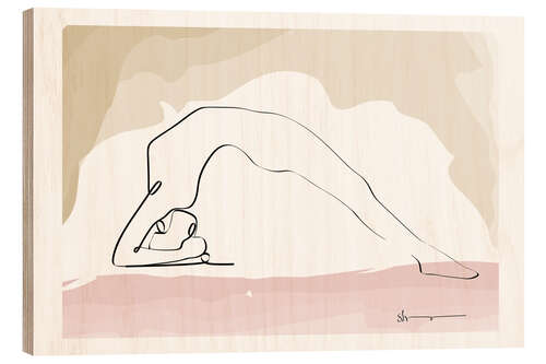 Wood print Inverted Staff Pose (Viparita Dandasana)
