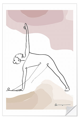 Selvklebende plakat Triangle Pose (Trikonasana)