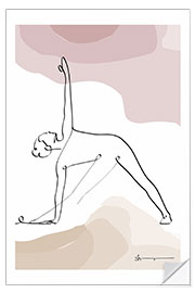 Selvklebende plakat Triangle Pose (Trikonasana)