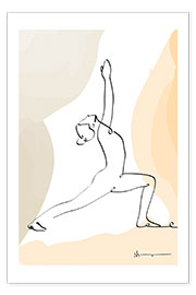Veggbilde  Warrior Pose I (Virabhadrasana) - Yoga In Art