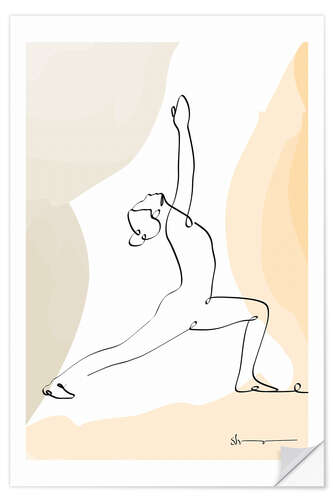 Wandsticker Krieger Pose I (Virabhadrasana)