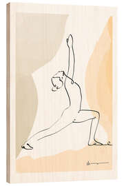 Holzbild  Krieger Pose I (Virabhadrasana) - Yoga In Art