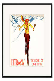 Gerahmter Kunstdruck Norwegen, das Zuhause des Skifahrens