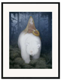 Inramat konsttryck White Bear King Valemon - Theodor Kittelsen