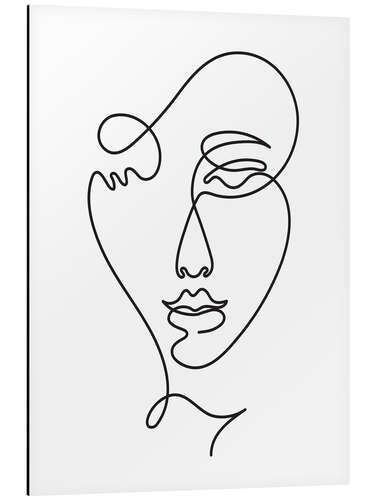 Aluminiumtavla Lineart Woman's Face II