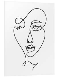 Foam board print Lineart Woman's Face II