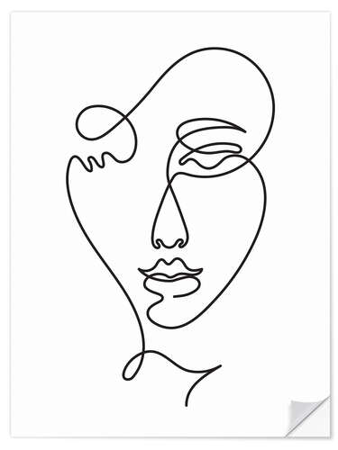 Sisustustarra Lineart Woman's Face II