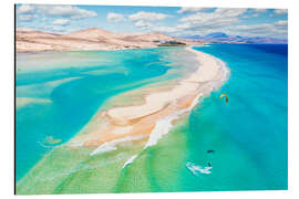 Magnettafel Kitesurfen auf Wellen von Fuerteventura