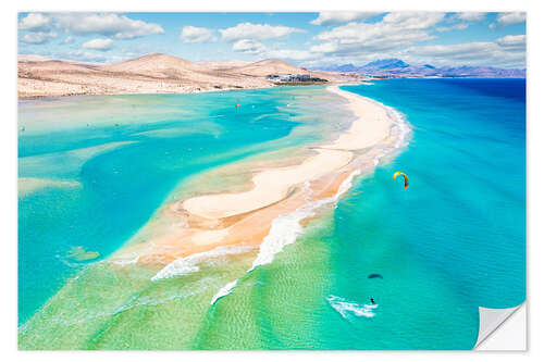 Vinilo para la pared Kitesurf on Fuerteventura waves